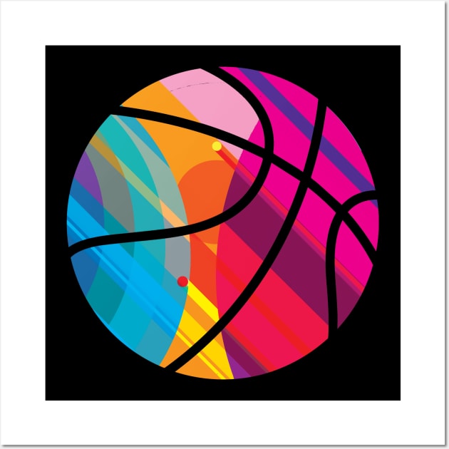 Basketball in living color Wall Art by DavidLoblaw